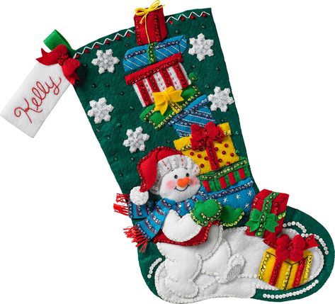 PRICES MAY VARY. BEAUTIFUL STOCKING - This unique 18" felt applique stocking is the perfect embroidery kit for your holiday décor. Fill this stocking with your favorite stocking stuffers to make the holidays special FESTIVE DESIGN - This unique Christmas stocking features a snowman carrying a large stack of presents - perfect for any holiday celebration! COMPREHENSIVE KIT- This embroidery kit comes with the basic materials needed to create an 18” stocking, including stamped felt, cotton embroide Felt Stocking Kit, Tropical Wedding Bouquets, Unique Christmas Stockings, Decorated Stockings, Christmas Stocking Kits, Vintage Christmas Stockings, Felt Stocking, Handmade Stocking, Stocking Holders