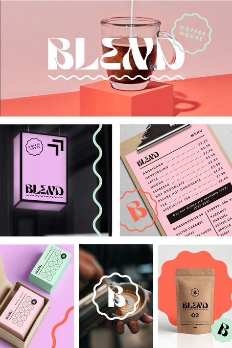 Coffee Shop Brand Identity Design, Coffee House Branding, Funky Coffee Shop, Coffee Brand Identity, Coffee House Logo Design, Coffee Shop Graphic Design, Drink Graphic Design, Cafe Branding Identity, Cafe Booth