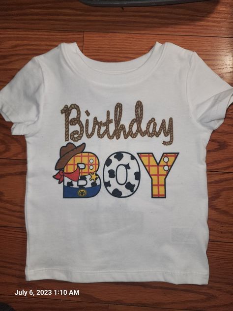 Woody inspired birthday boy shirt Woody Birthday Shirt, Toy Story Birthday Shirt Boys, Woody Birthday, Birthday Boy Shirt, Toy Story Shirt, Toy Story Birthday Party, Toy Story 3, First Birthday Shirts, Woody Toy Story