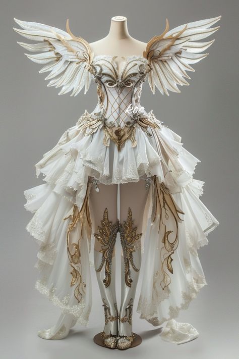 X Angel Wings Dress, Angel Wing Dress, Angel Clothing, Drag Queen Outfits, Met Gala Outfits, Beautiful Ball, Concert Dresses, Angel Outfit, Angel Costume