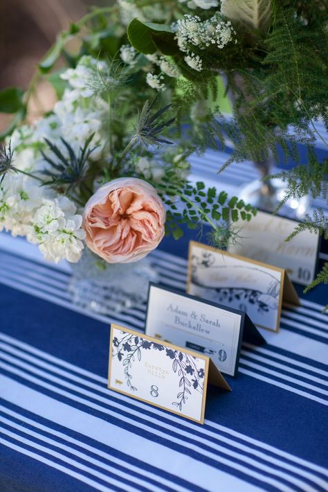 Gold, White and Navy Escort Cards Navy Gold Wedding, Gold Wedding Inspiration, Wedding Inside, Wedding Tables, Lavender Wedding, Nautical Wedding, Wedding Item, Wedding Place Cards, Place Card