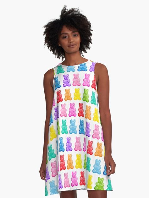 "Gummy Bears" A-Line Dress for Sale by littlearrow | Redbubble Gummy Bear Costume, Gummy Bears, Trending Topics, A Line Dress, Dresses For Sale, Halloween Costumes, Dresses