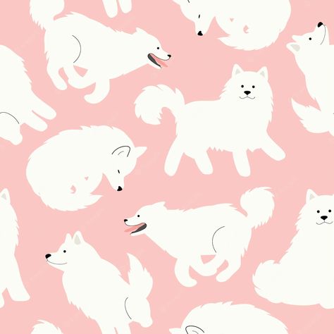 Cute Samoyed, Samoyed Dog, Healthy Dog Treats Homemade, Samoyed Dogs, Dog Vector, Vector Background Pattern, Dog Illustration, Dog Pattern, Pattern Background