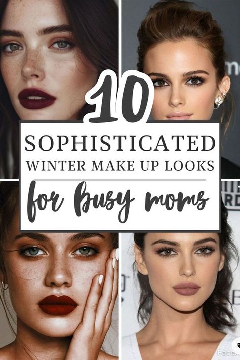 Winter is a time to play with bolder colours and techniques, from deep berry lips to metallic eyes. Here's 10 winter makeup ideas that are bold and utterly sophisticated. Cold Weather Makeup, Deep Winter Makeup, Berry Lips Makeup, True Winter Makeup, Winter Makeup Looks, Winter Eye Makeup, Makeup Looks Winter, Winter Wedding Makeup, Winter Eyeshadow