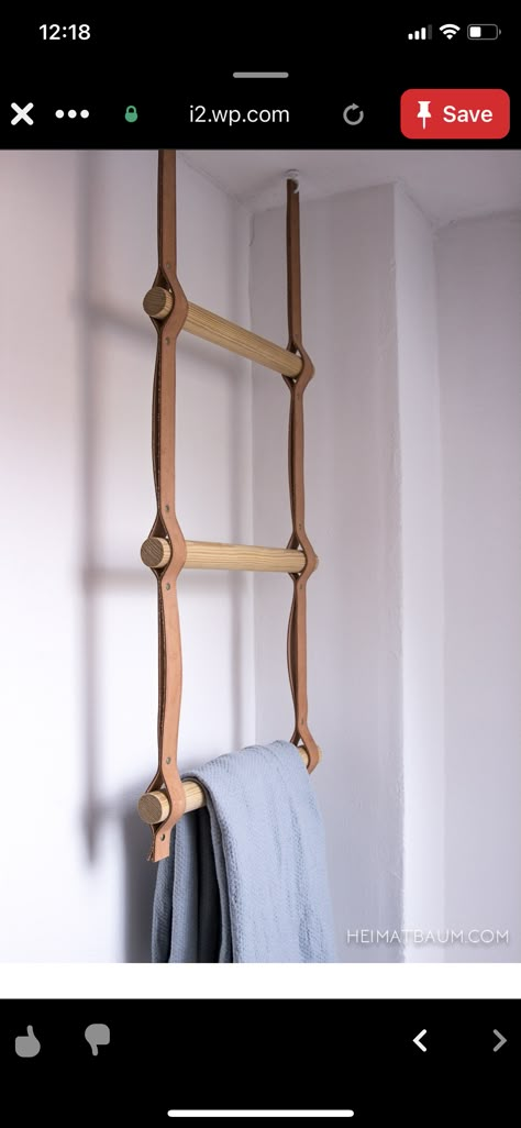 Hanging Towel Rack, Diy En Cuir, Koti Diy, Diy Leather Projects, Towel Organization, Diy Furniture Easy, Hanging Towels, Easy Ideas, Leather Projects