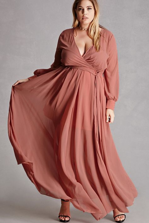 FOREVER 21+ Plus Size Surplice Maxi Dress Boho Looks, Plus Size Clothing Stores, Boho Plus Size, Maxi Dress Outfit, Plus Size Formal Dresses, Plus Size Maxi, Maxi Robes, Moda Plus Size, Plus Size Fashion For Women