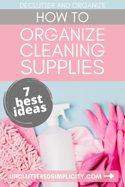 Do you need some help to declutter & organize your cleaning supplies? These tips will inspire you! Kitchen Declutter Organizing Ideas, Organize Cleaning Supplies, Spring Cleaning Schedules, Motivation To Start, Start Decluttering, Cleaning Supplies List, Cleaning Fun, Natural Cleaning Solutions, Cleaning Supplies Organization