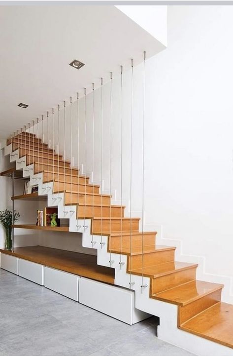 سلالم حلزونية, Wooden Staircase Design, تحت الدرج, درج السلم, Staircase Design Modern, Diy Staircase, House Staircase, Staircase Storage, Stair Railing Design