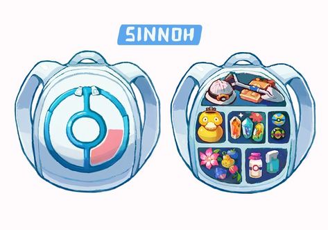 Pokemon Bag, Pokémon Diamond And Pearl, Pokemon Adventures Manga, Art Merch, Pokémon Diamond, Pokemon Starters, Pokemon Accessories, Oc Pokemon, Pokemon Gif