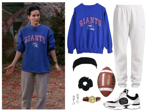 monica geller Outfit | ShopLook  Thanksiving football #NYgiants #football #Giants #Friends Monica And Rachel Football Outfits, Monica Geller Thanksgiving Outfit, Rachel Green Football Outfit, Monica Geller Costume, Friends Aesthetic Tv Show Outfits, Monica Outfits, Monica Geller Outfits, Friends Monica Geller, Costumes For 2 Friends