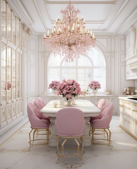 Pink Dining Rooms, Deco Rose, Luxury Dining Room, Dream House Rooms, Luxury Dining, Dream House Interior, Design Your Dream House, Dream House Decor, Luxury Home Decor