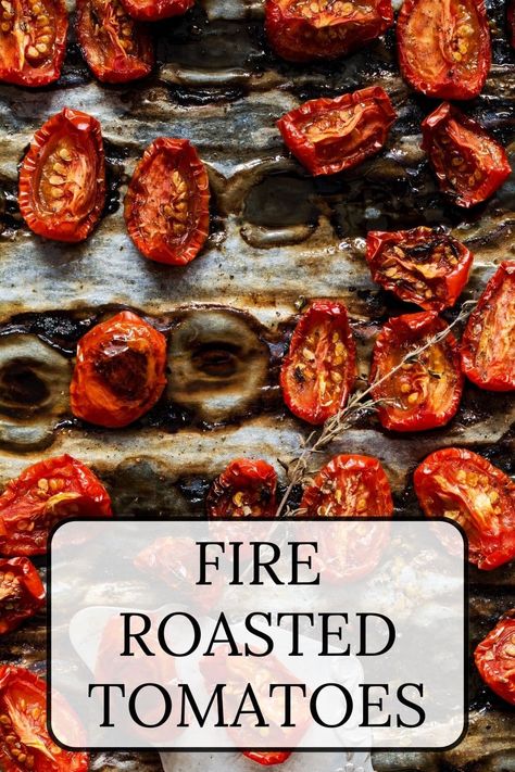 Fire Roasted Tomatoes Recipe, Hearty Stew, Outdoor Cooking Recipes, Cherry Tomato Recipes, Oven Roasted Tomatoes, Roasted Cherry, Roasted Cherry Tomatoes, Food Substitutions, Friends Food