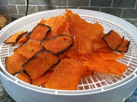 Dehydrated smoked salmon | Backcountry Post Dehydrated Fish, Dehydrated Salmon, Food Dehydrator, Nicoise Salad, Trying Something New, Dehydrator Recipes, My Food, New Today, Smoked Salmon