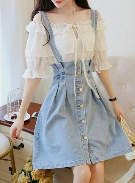 Kawaii Fashion Outfits, Korean Fashion Dress, Korean Girl Fashion, Kpop Fashion Outfits, 가을 패션, Kawaii Clothes, Girls Fashion Clothes, Teenage Fashion Outfits, Girly Outfits