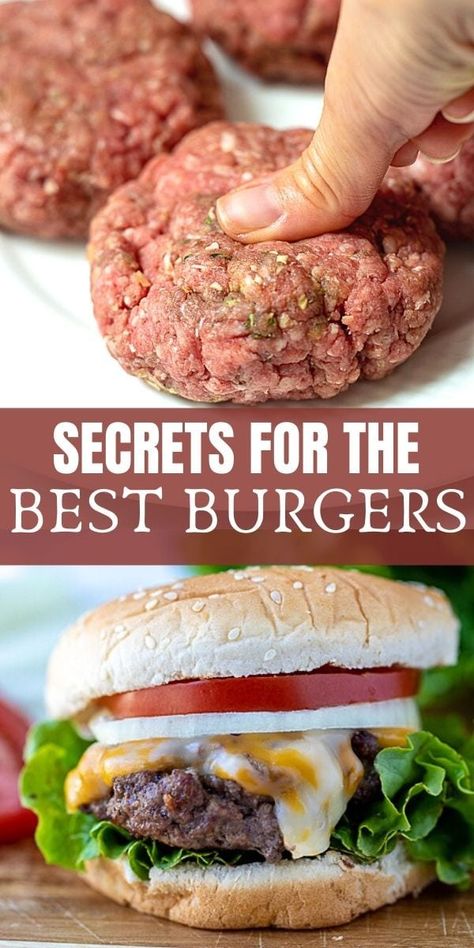 If you are looking for the Best Homemade Burgers, this recipe is for you! With only a few ingredients and minimal prep work, you can have the best juicy, flavorful homemade burgers thanks to a few key pro-tips. How To Make The Best Burger Patties, Homemade Juicy Burgers Recipe, Gourmet Burgers Recipes Homemade, Juicy Hamburgers On The Grill, Home Made Beef Burgers Recipes, Best Homemade Burgers Patties Recipe, Best Stovetop Burgers, Handmade Burgers Patties, Hamburger Marinade Recipe