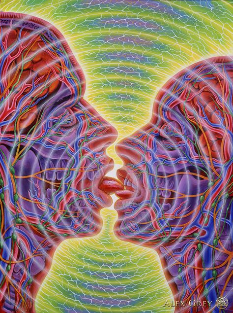 One Taste - Alex Grey - www.alexgrey.com Trippy Screensavers, Spotify Art, Arte Ganesha, Alex Gray Art, Art Amour, Twin Flame Art, Sensory Art, Alex Grey, Psychadelic Art