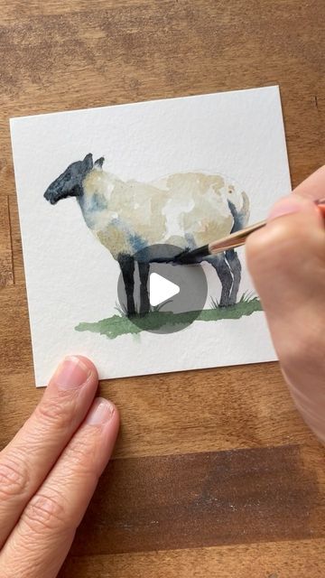 Color Tutorial, Animal Doodles, December 21, Coast To Coast, Watercolour Tutorials, Scrap Paper, Mini Paintings, Farm Animal, Short Video