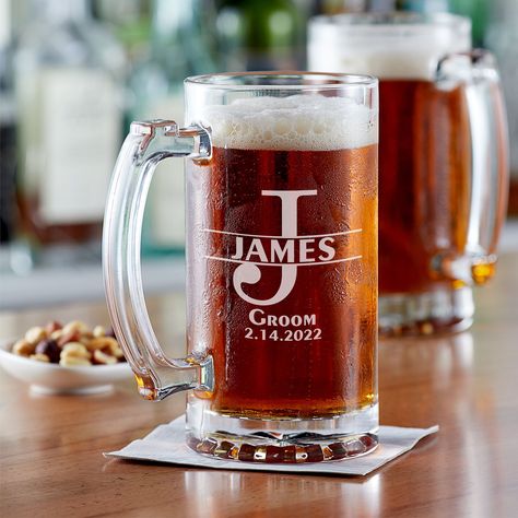 Custom Beer Glasses, Engraved Beer Mugs, Wedding Beer, Personalized Beer Mugs, Beer Wedding, Beer Drinker, Personalized Beer, Beer Custom, Gifts For Beer Lovers