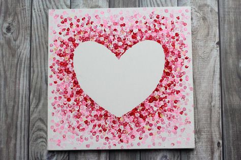 Heart Painting on Canvas - 3 ways! Easy Tutorial for Kids & Adults. Valentine Art Projects, Kids Canvas Art, Easy Valentine Crafts, Christmas Paintings On Canvas, Valentine Crafts For Kids, Heart Canvas, Painted Hearts, Easy Canvas Painting, Valentines Art