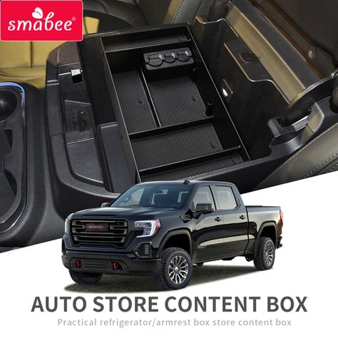 Smabee Car Center Console Armrest Storage Box for 2019 Chevy Silverado 1500 GMC Sierra 1500 Gmc Sierra 1500 Accessories, 2019 Chevy Silverado, Car Center Console, Car Center, Chevy Silverado 1500, Gmc Sierra 1500, Sierra 1500, Silverado 1500, Chevy Silverado