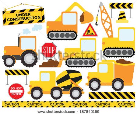 Construction Vehicles Stock Photos, Images, & Pictures | Shutterstock Digger Illustration, Construction Stickers, Do Not Enter Sign, Caution Tape, Shoes Inspiration, Lantern Ideas, Printable Party Decorations, Bob The Builder, Childrens Quilts