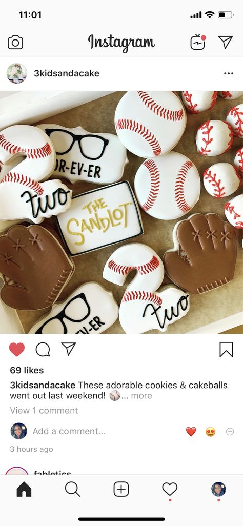 The Sandlot Cookies, Sandlot 2nd Birthday Party, Sandlot Baseball Birthday Party, Second Birthday Baseball Theme, Baseball 4th Birthday Party, Sandlot Party Ideas, Baseball Second Birthday Party, Sandlot Birthday Party Ideas, Sandlot First Birthday Party