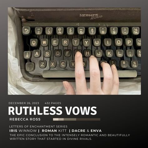 ruthless vows by rebecca ross (poster) @ readssbyliz on ig Ruthless Vows Rebecca Ross, Vows Aesthetic, Ruthless Vows, Rebecca Ross, Divine Rivals, Book Vibes, Commonplace Book, Print Outs, Book Aesthetics