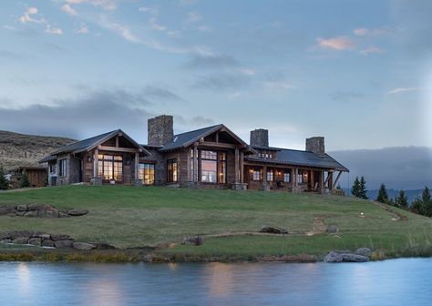 Montana Ranch House, House Built Into Hillside, Ranch House Floor Plans, Mountain Style Homes, Primitive Cabin, Exterior Photography, Taylor Gang, Montana House, Residential Exterior