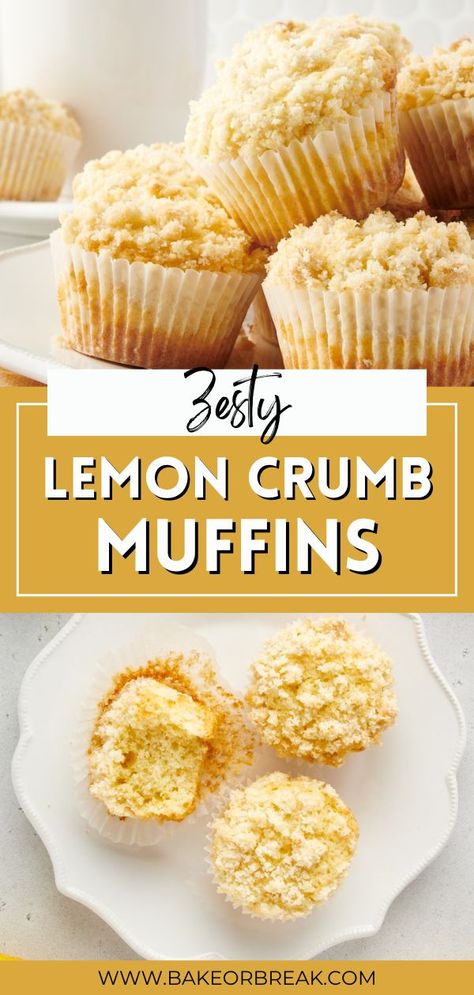 Do you love lemons? Then you’re going to love these Lemon Crumb Muffins! They’re perfect for a quick and easy breakfast or snack. If you’re a lemon lover, you’ll love that the flavor focus here is all on that bright citrus. This simple, straightforward recipe is a cinch to make and yields lovely, soft, lemony muffins. Lemon Crumb Muffins, Breakfast Quiche Muffins, Lemon Muffin Recipes, Fast Breakfast, Crumb Muffins, Bakery Cookies, Spice Muffins, Spiced Pecans, Lemon Dessert Recipes