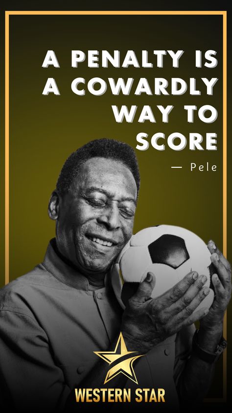 He received the nickname “Pelé” during his early school days after struggling to pronounce the name of his favorite player and his father's teammate at Vasco de Gama, goalkeeper “Bilé,” another nickname “for complicated and very Brazilian reasons,” according to the legendary footballer. This great footballer died on 29th of December, 2022. This quote is a tribute to one of the greatest athlete of all time. #pele #soccer #quotes Goalkeeper Quotes, Pele Quotes, Pele Football, Pele Soccer, Search Quotes, Everyday Quotes, Football Quotes, Soccer Quotes, December 2022