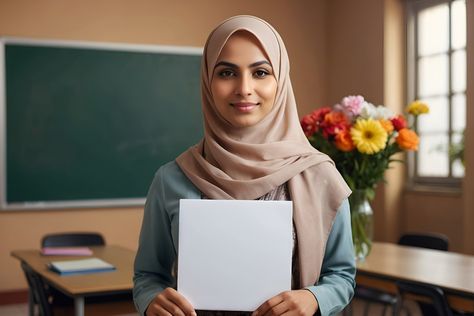 Hijab Woman Teacher In Classroom With A Blank Board Day Image Background#pikbest##Photo Woman Teacher, Image Background, Muslim Hijab, Background Photo, Photo Design, Graphic Design Templates, Free Graphic Design, More Pictures, Design Templates