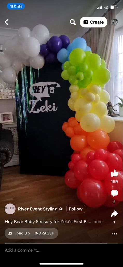 First Birthday Hey Bear, Hey Bear Balloon Arch, Hey Bear Backdrop, Hey Bear Photoshoot, Hey Bear Sensory Birthday Party Food, Hey Bear Party Ideas, Hey Bear Birthday Party Ideas, Hey Bear Themed Birthday Party, Heybear Sensory Birthday Party