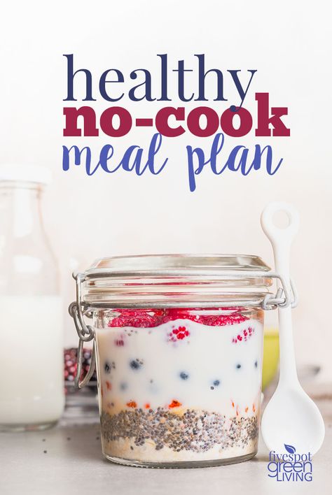 Healthy No-Cook Meal Plan No Cook Meal Plan, Healthy No Cook Meals, Healthy Meal Plan, No Cook, Simple Meals, Fast Recipes, Healthier Food, Lchf Diet, Madly Deeply