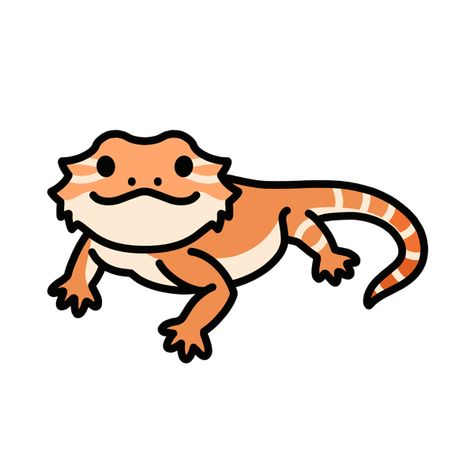 Cute red bearded dragon Bearded Dragon Cartoon Drawings, Bearded Dragon Clip Art, Cartoon Bearded Dragon, Bearded Dragon Art, Bearded Dragon Drawing, Red Bearded Dragon, Kawaii Fish, Bearded Dragon Cute, Cute Dragon Drawing