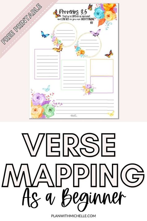 Verse Mapping for Begginers | Printable Planner by  Cynthia Boucher Free Verse Mapping Templates, How To Verse Map, Verse Mapping Printable, Bible Mapping Templates, Verse Mapping For Beginners Template, Free Verse Mapping Printables, Scripture Mapping Free Printable, Bible Verse Mapping Template, James Method Verse Mapping Template Free