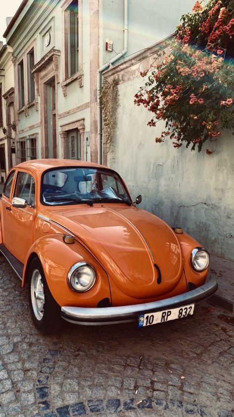 Old Vintage Cars, Vintage Volkswagen, Lovely Car, Old Classic Cars, Orange Aesthetic, Pretty Cars, Vw Bug, Photography Wallpaper, Car Maintenance