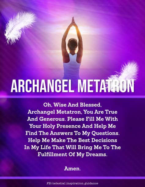 Archangel Metatron Prayer, Archangels Names, Arch Angels, Angel Meditation, Manifestation Prayer, Angel Healing, Angel Therapy, Archangel Prayers, Healing Verses