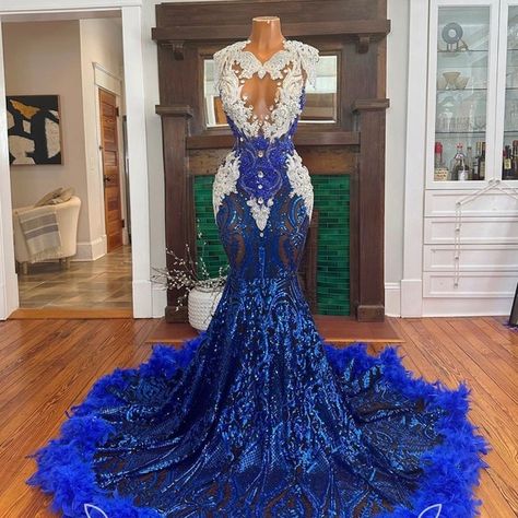 Blue Long Prom Dress, Feather Prom Dress, Crystal Wedding Dresses, Birthday Party Dresses, African Prom Dresses, Formal Occasion Dress, Gorgeous Prom Dresses, Prom Dresses Long Mermaid, Mermaid Evening Gown