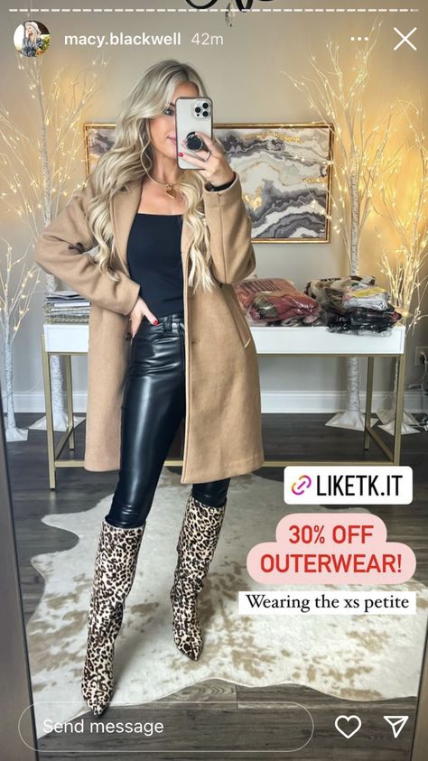 Cheetah Print Boots Outfit, Animal Print Boots Outfit, Leopard Boots Outfit, Print Boots Outfit, Long Boots Outfit, Long Dress Coat, Cheetah Boots, Neutral Winter Outfit, Bayou Classic