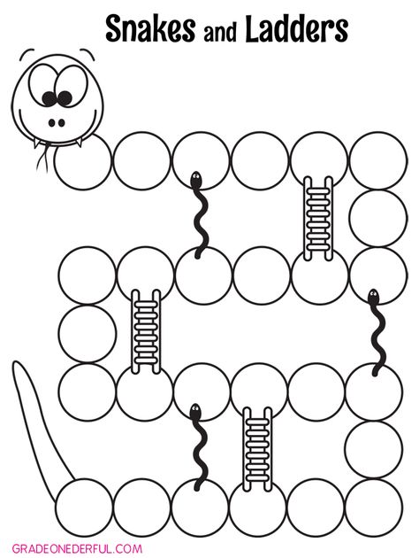 Snakes And Ladders Template, Snakes And Ladders Printable, Snake Template, Game Board Template, Free Sight Word Games, Kids Sight Words, Board Game Template, Ladders Game, Template Free Printable