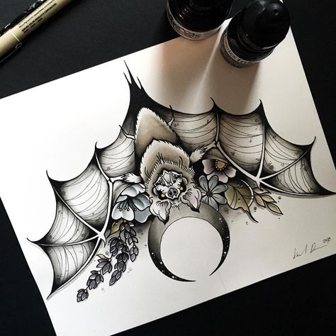 Oddities Tattoo, Cute Bat Tattoo, Bat Drawings, Bat Drawing, Bats Tattoo Design, Optical Illusion Tattoos, Illusion Tattoos, Tattoo Apprenticeship, Animal Tattoo Ideas