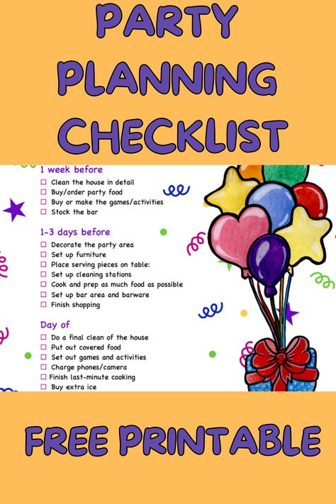 Are you in charge of throwing a birthday party for your loved one? It can be a daunting task, but don’t worry – we’re here to help! Download our free party planning checklist for a comprehensive list of everything you need to do to make the party a success. From sending out invitations to cleaning up afterwards, we have you covered! Birthday Party To Do List, Party To Do List, Party Planning Checklist Printable, Fifties Party, Birthday Party Checklist, Party Planning Checklist, Party List, Birthday Party At Home, Party Checklist