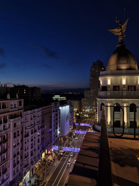 Gran Vía at night, Madrid Madrid Winter, Picture Picture, Madrid Spain, The Wall, At Night, Madrid, Vision Board, Spain, Road