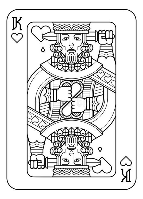 Playing Card King, King Of Hearts Tattoo, King Of Hearts Card, Hearts Black And White, Playing Card Tattoos, A Playing Card, King Card, Jack Of Hearts, Playing Cards Design