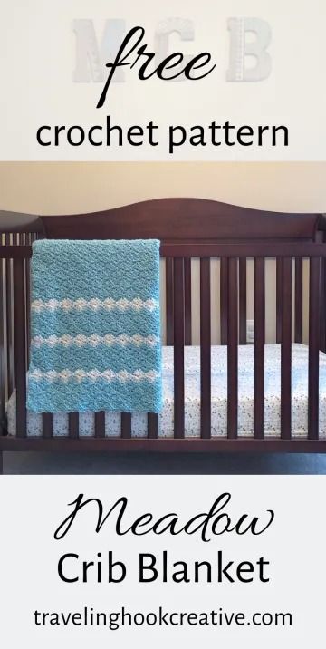 Meadow Crib/Lapghan Blanket Crochet Pattern | Traveling Hook Creative Crochet Crib Blanket, Crochet Crib, Caron Yarn, Irish Crochet Dress, Crochet For Beginners Blanket, Blanket Crochet Pattern, Crochet Mittens, Crib Blanket, Manta Crochet