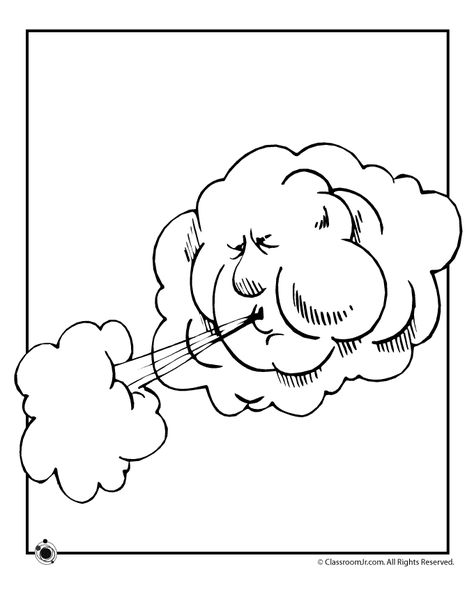 9 different weather coloring pages of wind, heat, storms, snow, sun and seasons. Parachute Activities, Weather Coloring Pages, Wind Pictures, Teaching Weather, Weather Theme, Preschool Coloring Pages, Kids Wood, Windy Day, Cute Coloring Pages