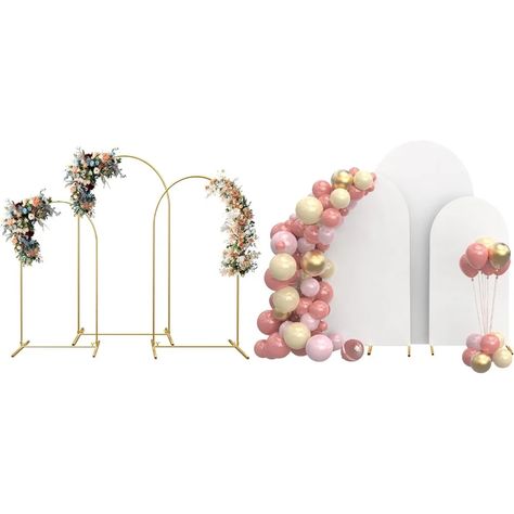 Wedding Arches Set of 3 Arch Backdrop Stand and Cover Set, Banquet Decoration, Birthday Party, 3 Arch Backdrop, Arch For Birthday Party, White Arch Backdrop, Gold Arch Backdrop, Arch Backdrop Stand, White Arch, Backdrop Arch, Metal Wedding Arch, Banquet Decorations