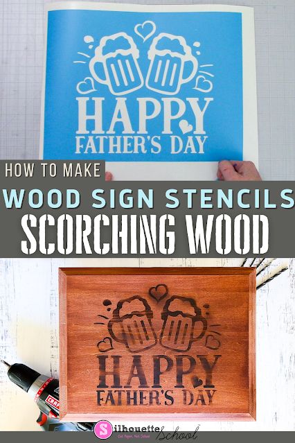 Scorching Wood, Stencils For Wood Burning, Wood Burning Signs, Wood Silhouette, Vinyl Projects Silhouette, Silhouette School Blog, Words On Wood, Stencils Tutorials, Fall Decor Diy Crafts