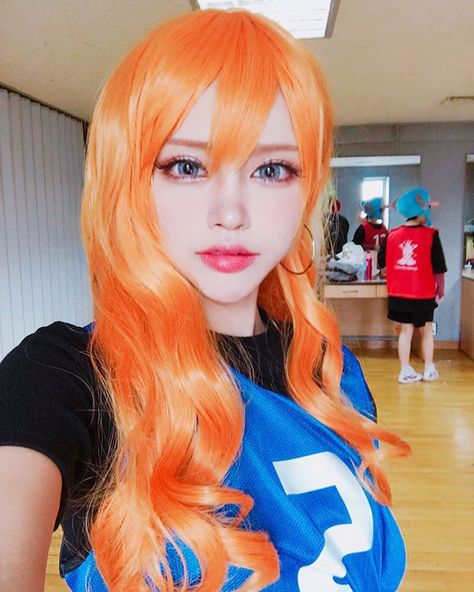 Nami Cosplay Makeup, Cosplay Nami, Makeup Orange, Nami Cosplay, Hair Guys, Cosplay Inspo, One Piece Cosplay, Haim, Nami One Piece