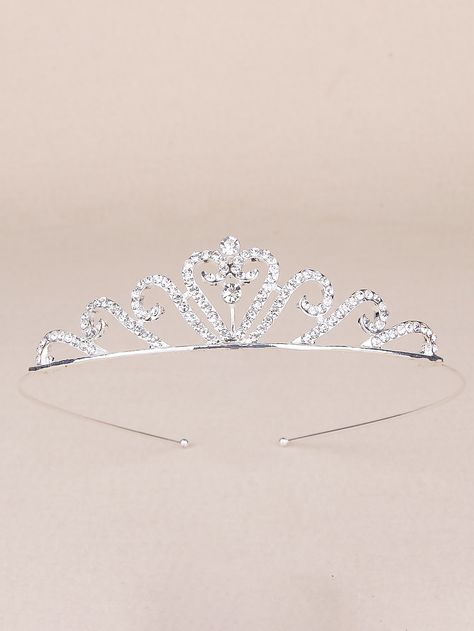 Silver Glamorous   Zinc Alloy   Embellished   Weddings & Events Party Tiara, Bridal Headwear, Silver Tiara, Bride Headband, Crown Hair, Face Jewellery, Rhinestone Crown, Bride Hair Accessories, Crown Design